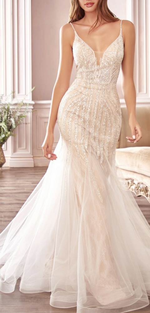 Mermaid  wedding gown evening bridal dress